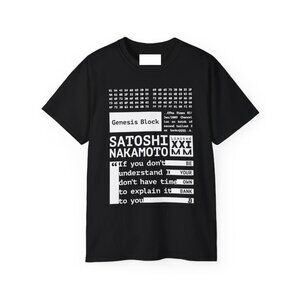 Bitcoin Satoshi Nakamoto Genesis Block T-Shirt